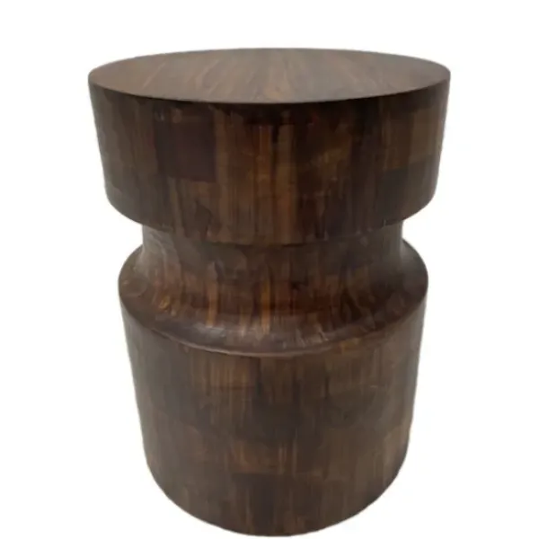 Accent & End Tables-Kirkland's Home Mocha Hourglass Mango Side Table
