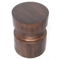 Accent & End Tables-Kirkland's Home Mocha Hourglass Mango Side Table