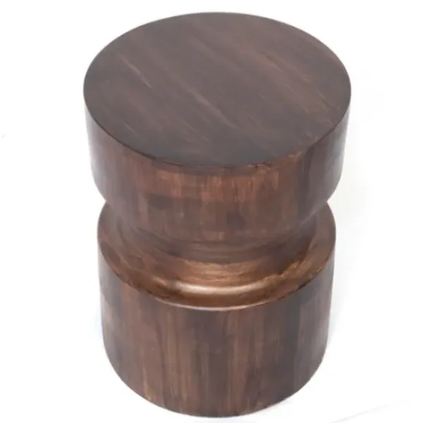 Accent & End Tables-Kirkland's Home Mocha Hourglass Mango Side Table
