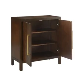 Cabinets & Sideboards-Kirkland's Home Mocha Mod Herringbone Cabinet Brown