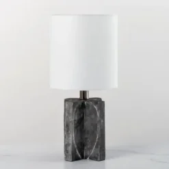 Table Lamps-Kirkland's Home Mod Marbled Gray Table Lamp White