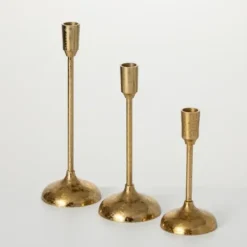Candle Holders-Kirkland's Home Mod Taper Candle Holders, Set Of 3 Gold