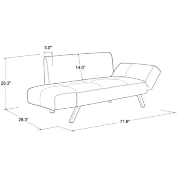 Sofas & Loveseats-Kirkland's Home Mod Wing Arm Convertible Sofa Brown