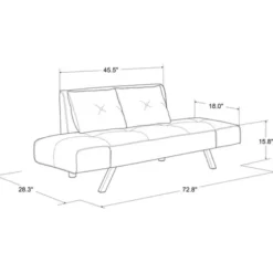 Sofas & Loveseats-Kirkland's Home Mod Wing Arm Convertible Sofa Brown