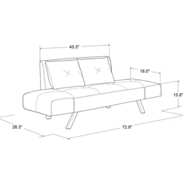 Sofas & Loveseats-Kirkland's Home Mod Wing Arm Convertible Sofa Black
