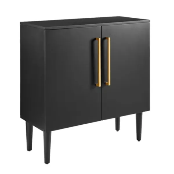 Cabinets & Sideboards-Kirkland's Home Modern Black And Gold Cabinet