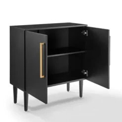 Cabinets & Sideboards-Kirkland's Home Modern Black And Gold Cabinet
