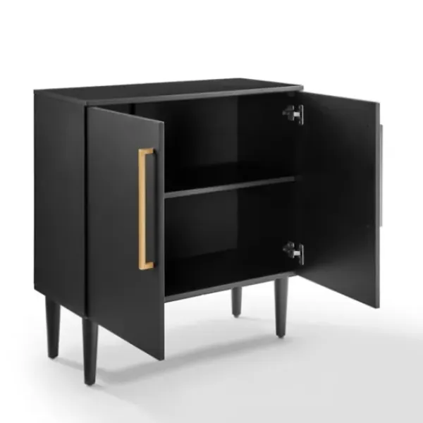 Cabinets & Sideboards-Kirkland's Home Modern Black And Gold Cabinet