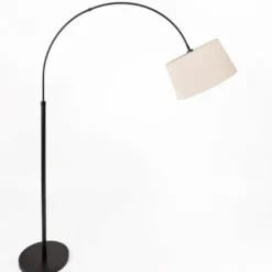 Floor Lamps-Kirkland's Home Modern Black Arch Floor Lamp Ivory