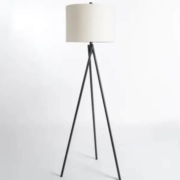 Floor Lamps-Kirkland's Home Modern Black Tripod Floor Lamp White