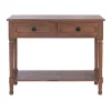 Console Tables-Kirkland's Home Modern Carved Accent Console Table Brown