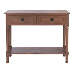 Console Tables-Kirkland's Home Modern Carved Accent Console Table Brown