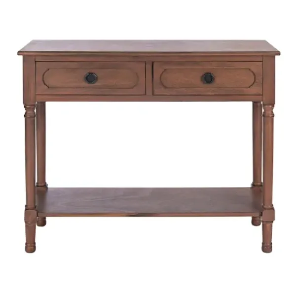 Console Tables-Kirkland's Home Modern Carved Accent Console Table Brown