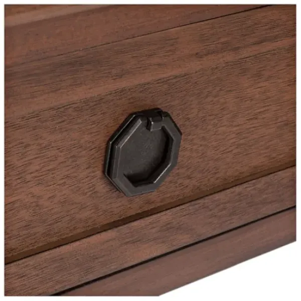 Console Tables-Kirkland's Home Modern Carved Accent Console Table Brown