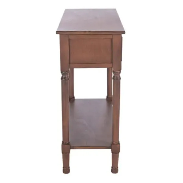 Console Tables-Kirkland's Home Modern Carved Accent Console Table Brown