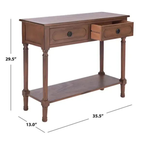 Console Tables-Kirkland's Home Modern Carved Accent Console Table Brown