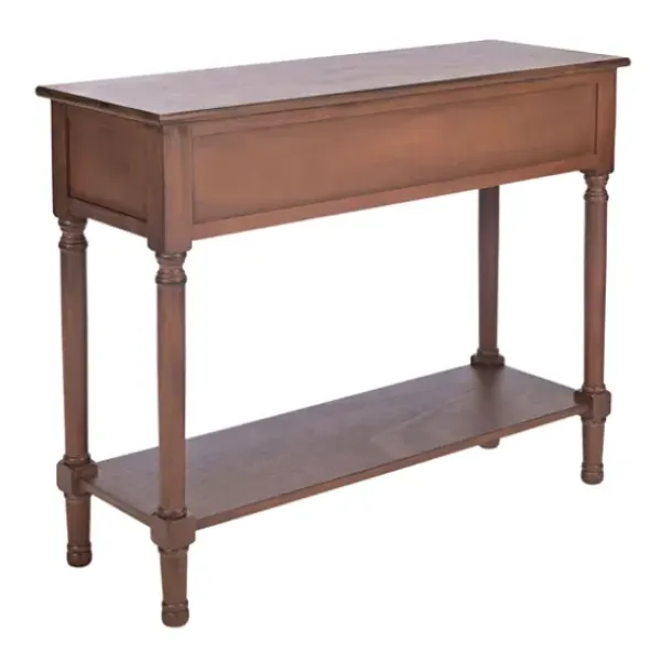 Console Tables-Kirkland's Home Modern Carved Accent Console Table Brown