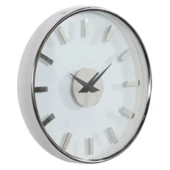 Clocks-Kirkland's Home Modern Clear Core Wall Clock Silver