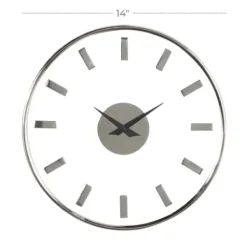 Clocks-Kirkland's Home Modern Clear Core Wall Clock Silver