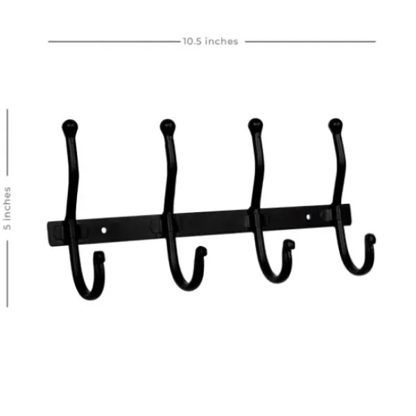Hooks-Kirkland's Home Modern Farmhouse Black Metal Wall Hooks