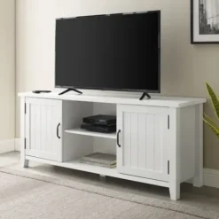 Tv Stands & Media Consoles-Kirkland's Home Modern Farmhouse 2-Door Tv Stand White