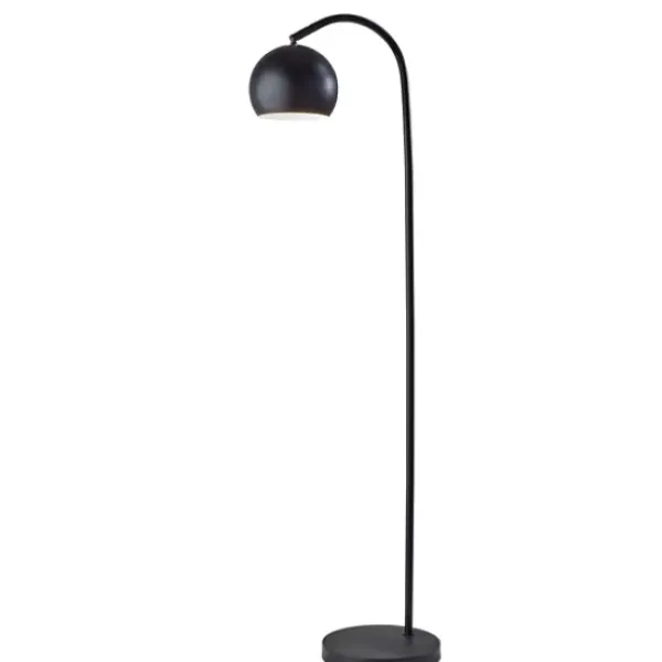 Floor Lamps-Kirkland's Home Modern Globe Shade Floor Lamp Black
