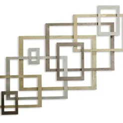 Wall Plaques-Kirkland's Home Modern Glossy Squares Wall Sculpture Gold/Silver