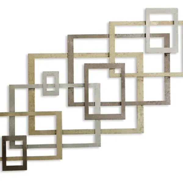Wall Plaques-Kirkland's Home Modern Glossy Squares Wall Sculpture Gold/Silver
