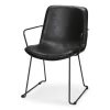 Dining Chairs-Kirkland's Home Modern Leather Wire Frame Dining Chair Black