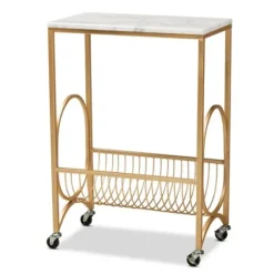 Kitchen Islands & Bar Carts-Kirkland's Home Modern Marble Deco Bar Cart