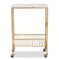 Kitchen Islands & Bar Carts-Kirkland's Home Modern Marble Deco Bar Cart