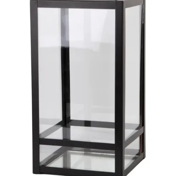 Lanterns-Kirkland's Home Modern Metal Lantern, 9 In. Black