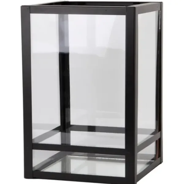 Lanterns-Kirkland's Home Modern Metal Lantern, 6 In. Black
