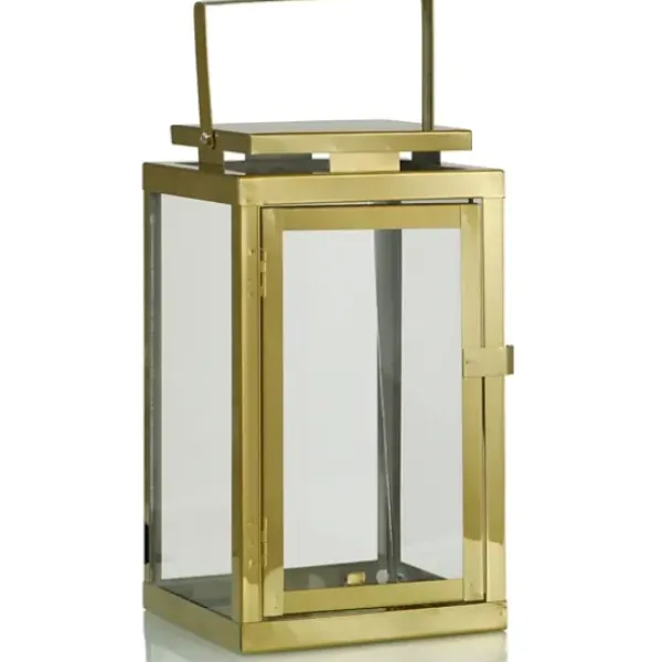 Lanterns-Kirkland's Home Modern Polished Lanterns, Set Of 2 Gold