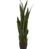 Arrangements & Greenery-Kirkland's Home Modern Potted Tri Snake Plant Green/Black