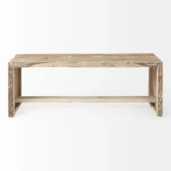 Benches & Ottomans-Kirkland's Home Modern Reclaimed Wood Bench Brown