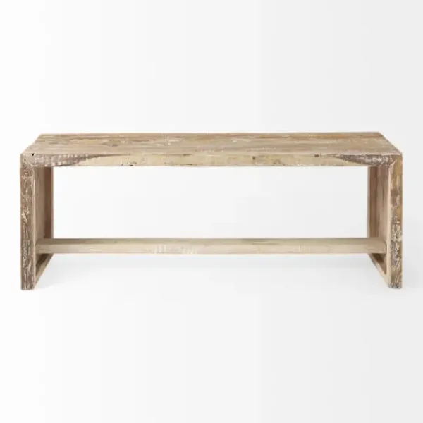 Benches & Ottomans-Kirkland's Home Modern Reclaimed Wood Bench Brown