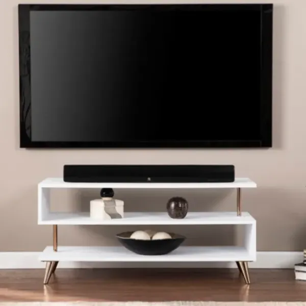 Tv Stands & Media Consoles-Kirkland's Home Modern Shape Tv Stand White