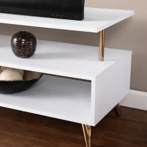 Tv Stands & Media Consoles-Kirkland's Home Modern Shape Tv Stand White