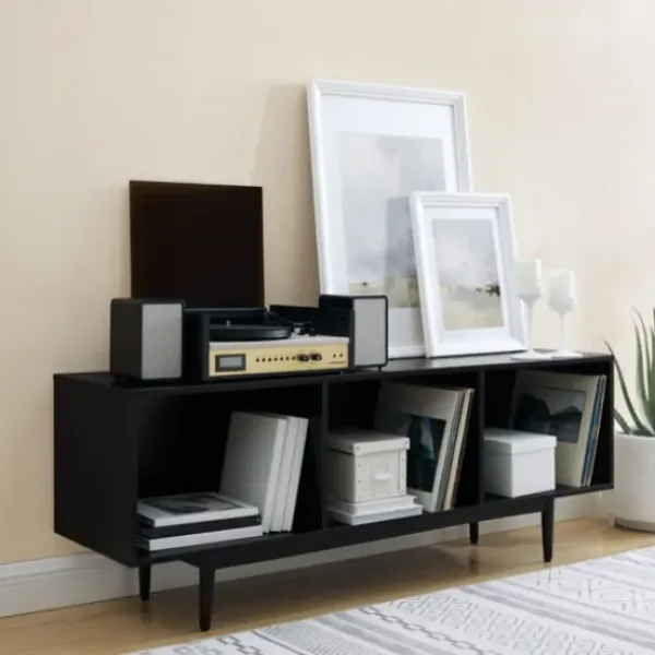 Console Tables-Kirkland's Home Modern Wood Console Table, 60 In. Black