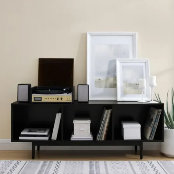 Console Tables-Kirkland's Home Modern Wood Console Table, 60 In. Black