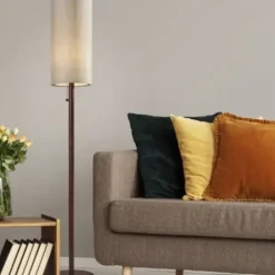Floor Lamps-Kirkland's Home Modern Wood Emma Floor Lamp Tan