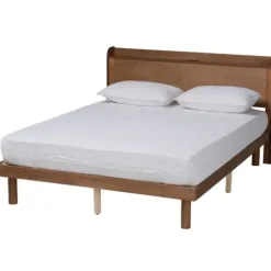 Beds & Headboards-Kirkland's Home Modern Wood Full Platform Bed Brown
