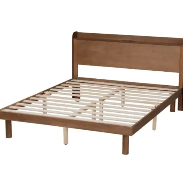 Beds & Headboards-Kirkland's Home Modern Wood Full Platform Bed Brown