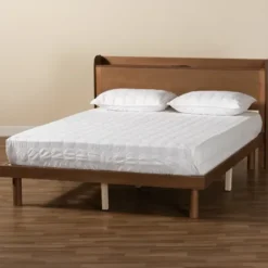 Beds & Headboards-Kirkland's Home Modern Wood Full Platform Bed Brown