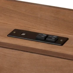 Beds & Headboards-Kirkland's Home Modern Wood Queen Platform Bed Brown