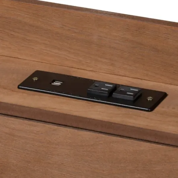 Beds & Headboards-Kirkland's Home Modern Wood Queen Platform Bed Brown