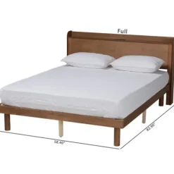 Beds & Headboards-Kirkland's Home Modern Wood Queen Platform Bed Brown