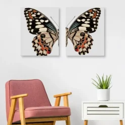 Wall Quotes & Signs-Kirkland's Home Monarch Butterfly I & Ii Canvas Prints, Set Of 2 Ivory/Multi