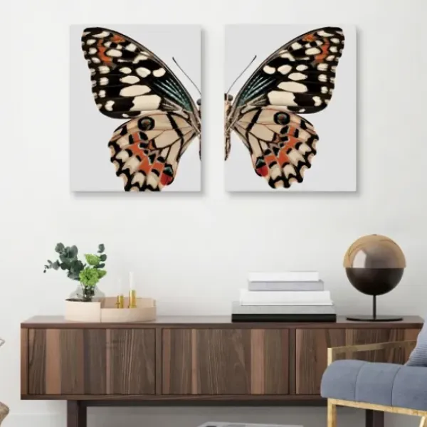 Wall Quotes & Signs-Kirkland's Home Monarch Butterfly I & Ii Canvas Prints, Set Of 2 Ivory/Multi